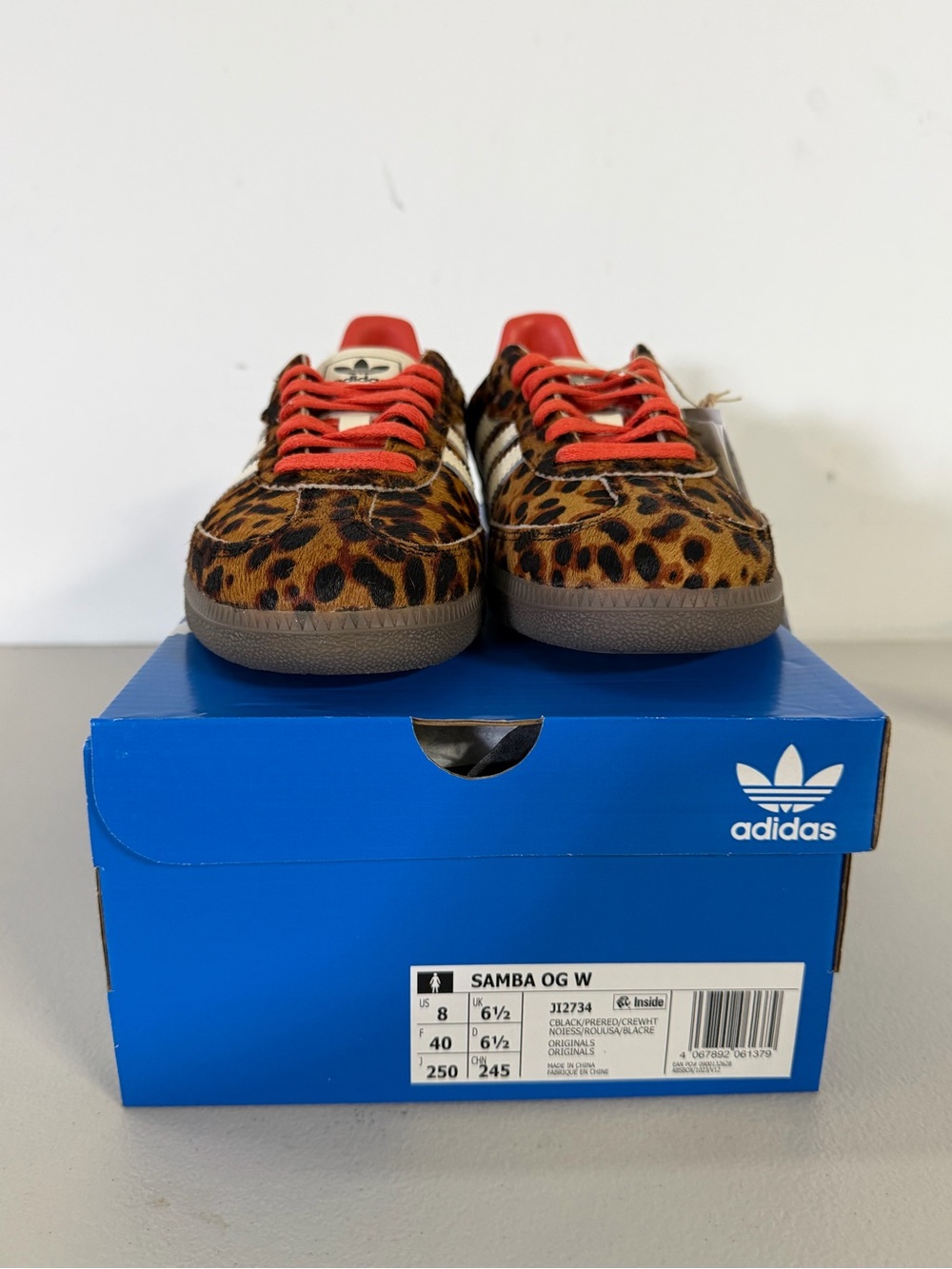 adidas Leopard Print Samba Sneakers - Brown/Red/Cream - Picture 9 of 11